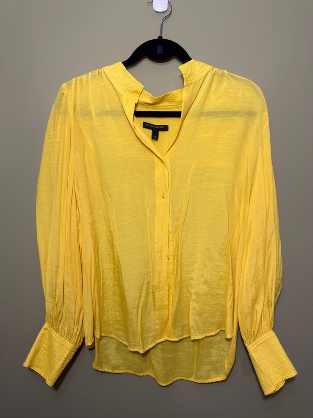 Banana Republic Bright Yellow Button-Front Blouse